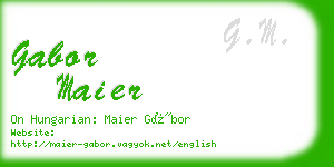 gabor maier business card